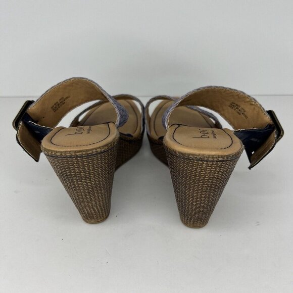 B.0.C Born Concept Purple Blue Weave Womens Size 9 Strap Wedge Sandals - Picture 4 of 9